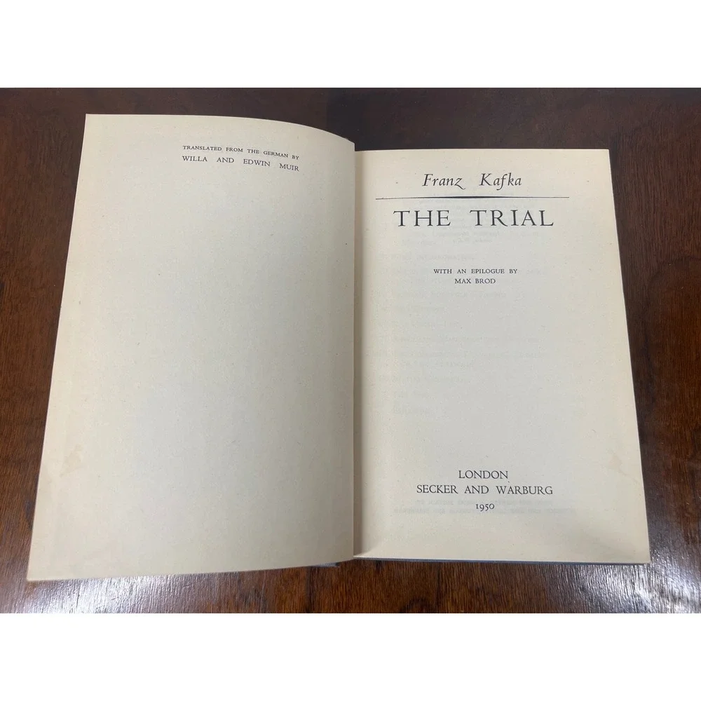 Franz Kafka The Trial Cloth Hardcover Blue 1950 Vintage Classic Literature Book
